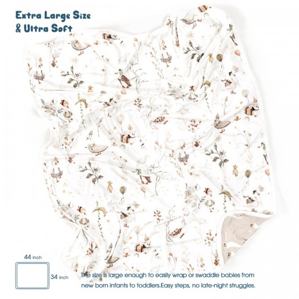 GRSSDER Baby Blankets Super Soft Jersey Knit Swaddle Blanket for Baby Girls and Boys, Double Layer Receiving Blankets 34 x 44 Inches Extra Large for Baby Show Gift, Cute Duck