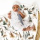 GRSSDER Baby Blankets Super Soft Stretchy Jersey Swaddle Blanket 2 Pack for Baby Boys, Double Layer Reversible Receiving Blankets 34 x 44, Extra Large for Swaddling, Deer & Bear