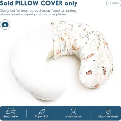 GRSSDER 2 Pack Nursing Pillow Covers for Girls, Ultra Soft Stretchy Minky Easy Removable and Universal Fit for Breastfeeding Pillows Snug and Cozy Comfort, Perfect