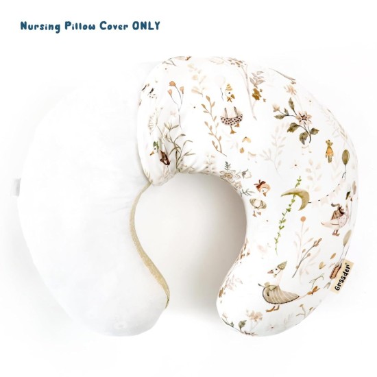 GRSSDER Nursing Pillow Cover Stretchy Minky Removable Nursing Covers for Breastfeeding Pillows, Ultra Soft Comfortable Slipcover for Boy and Girls