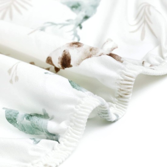 Stretchy Ultra Soft Jersey Knit Fitted Pack n Play Sheets Set 2 Pack, Portable/Mini Crib Sheets for Boys and Girls, Stylish Playard Sheets Fitted Safe and Snug