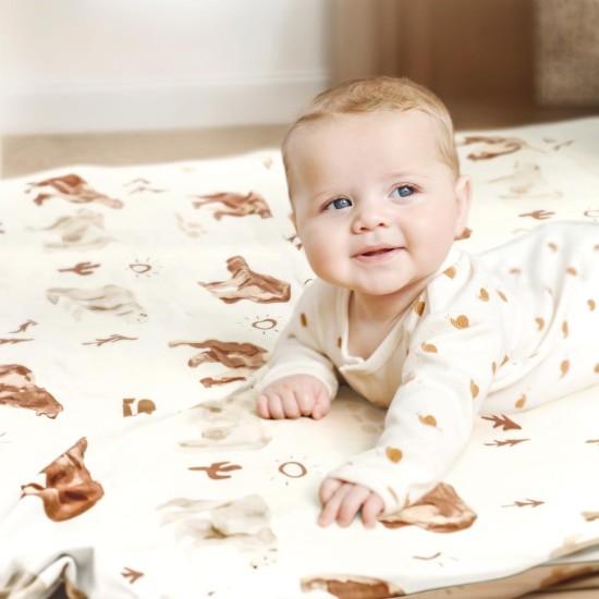 GRSSDER Baby Blankets Super Soft Jersey Knit Swaddle Blanket for Baby Girls and Boys, Double Layer Receiving Blankets 34 x 44 Inches Extra Large for Baby Show Gift, Stylish Print of Sunny Bear