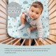 GRSSDER Stretchy Ultra Soft Jersey Knit Fitted Crib Sheets Set 2 Pack, Crib sheets Deep Pocket and Cozy Fits All Standard Crib Mattress Pads Safe and Snug, Happy Dinosaurs Print for Boys and Girls