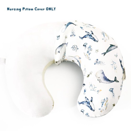 GRSSDER Reversible Nursing Pillow Cover, Ultra Soft Stretchy Minky Removable Nursing Covers Fitted for Breastfeeding Pillows Snug and Safe