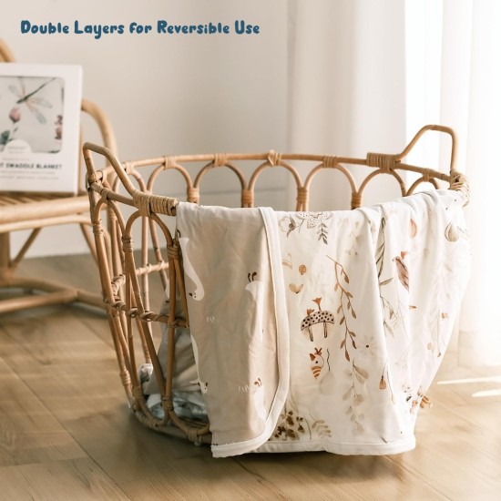 GRSSDER Baby Blankets Super Soft Jersey Knit Swaddle Blanket for Baby Girls and Boys, Double Layer Receiving Blankets 34 x 44 Inches Extra Large for Baby Show Gift, Cute Duck