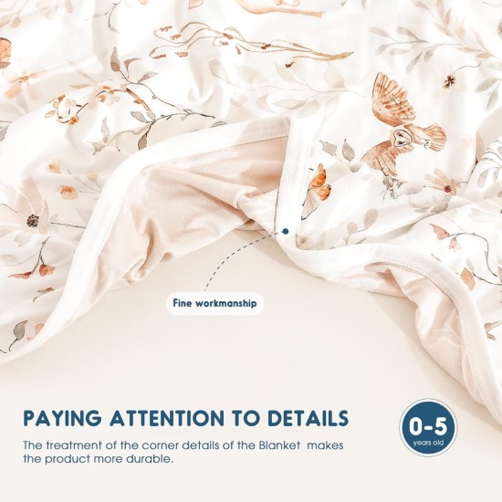 GRSSDER Baby Blankets Super Soft Stretchy Jersey Knit Swaddle Blanket for Baby Girls, Stylish Double Layer Receiving Blankets 34 x 44 Extra Large for Swaddling