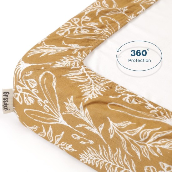 GRSSDER Soft Muslin Crib Sheet 2 Pack, 100% Cotton Crib Sheets for Boys and Girls, Fit Standard Crib Mattresses 52" x 28" Safe and Snug