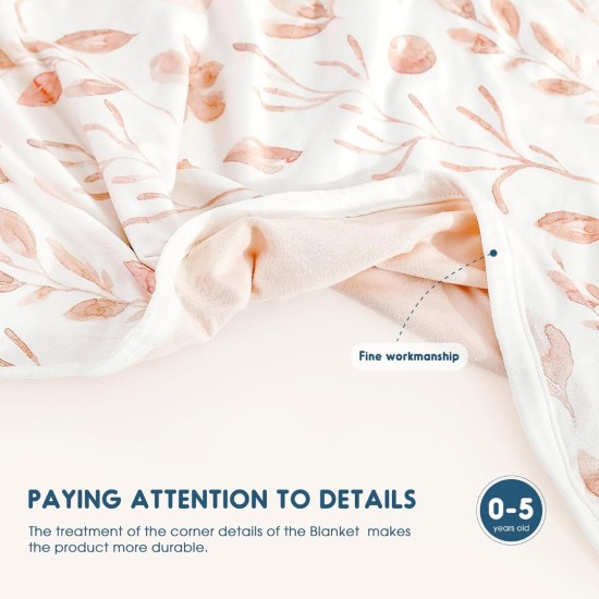 GRSSDER Super Soft Jersey Knit Swaddle Blanket for Baby Girls, Double Layer Reversible Receiving Blanket 34 x 44 Extra Large for Baby Swaddling