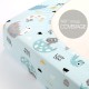 GRSSDER Stretchy Ultra Soft Jersey Knit Fitted Crib Sheets Set 2 Pack, Crib sheets Deep Pocket and Cozy Fits All Standard Crib Mattress Pads Safe and Snug, Happy Dinosaurs Print for Boys and Girls