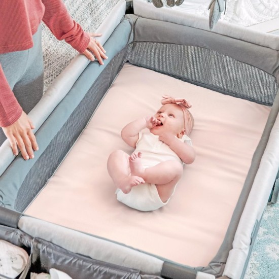 GRSSDER Mini Crib Sheets Fitted, Pack and Play Sheets 3 Pack, Ultra Soft Stretchy Pack N Play Sheets, Universal Fit for Playard Mattress, Jersey Crib Sheets Neutral for Boys and Girls