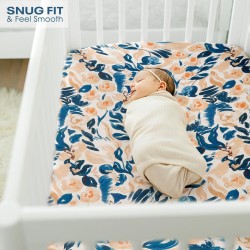 GRSSDER Stretchy Ultra Soft Jersey Knit Fitted Pack n Play Sheets Set 2 Pack, Portable/Mini Crib Mattresses for Boys and Girls, Universal Fit for Pack N Plays Pads Safe and Snug