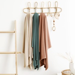 GRSSDER Newborn Swaddle Blanket, Ultra Soft Jersey Receiving Blanket with Matching Headband and Beanie Set , Stretchy Baby Neutral Swaddle Wrap for Girls and Boys