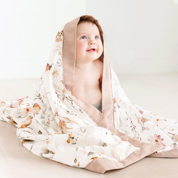 GRSSDER Muslin Cotton Quilt Blanket - Silky Soft and Breathable Baby Blanket Quilt, Oversized Muslin Blankets for Newborns, Toddlers & Kids, 6 Layers Reversible Design for All Seasons, 47" x 47"