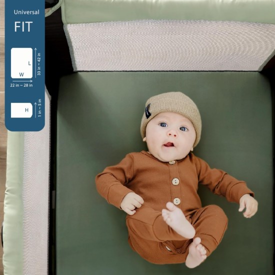 GRSSDER Pack n Play Sheets Fitted 3 Pack, Stretchy Ultra Soft Jersey Knit Pack and Play Sheets, Universal Fitted Portable/Mini Crib Mattresses Snug and Safe, Neutral Pattern of Cars Print | Pack and Play Sheets, Ultra Soft, Stretchy