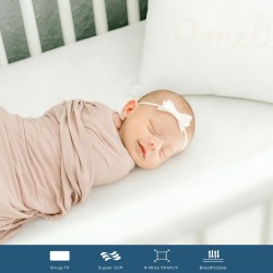 GRSSDER Mini Crib Sheets Fitted, Pack and Play Sheets 3 Pack, Ultra Soft Stretchy Pack N Play Sheets, Universal Fit for Playard Mattress, Jersey Crib Sheets Neutral for Boys and Girls