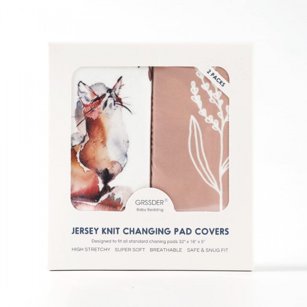 GRSSDER Stretchy Ultra Soft Fitted Bassinet Sheet Set 2 Pack, Universal Fit for Bassinets Baby Cradle Moses Basket Oval Rectangle Mattress, Stylish Jungle Deer Bassinet Sheets for Girls and Boys