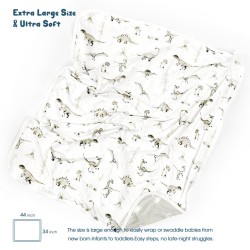 GRSSDER Baby Blankets Super Soft Stretchy Jersey Knit Swaddle Blanket for Baby Girls and Boys, Double Layer Reversible Receiving Blankets 34 x 44, Extra Large for Swaddling