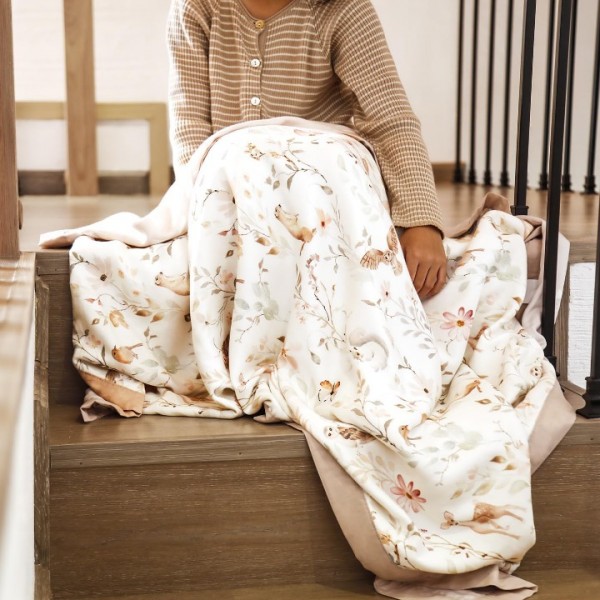 GRSSDER Muslin Cotton Quilt Blanket - Silky Soft and Breathable Baby Blanket Quilt, Oversized Muslin Blankets for Newborns, Toddlers & Kids, 6 Layers Reversible Design for All Seasons, 47" x 47"