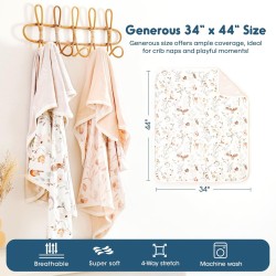 GRSSDER Baby Blankets Super Soft Stretchy Jersey Knit Swaddle Blanket for Baby Girls, Stylish Double Layer Receiving Blankets 34 x 44 Extra Large for Swaddling