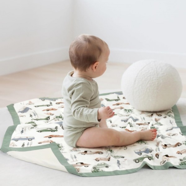 GRSSDER Cotton Muslin Quilt Blanket - Silky Soft and Breathable Kids' Throw Blanket, Oversized Muslin Blankets for Newborns, Toddlers & Kids, 6 Layers Reversible Design for All Seasons, 55" x 69"