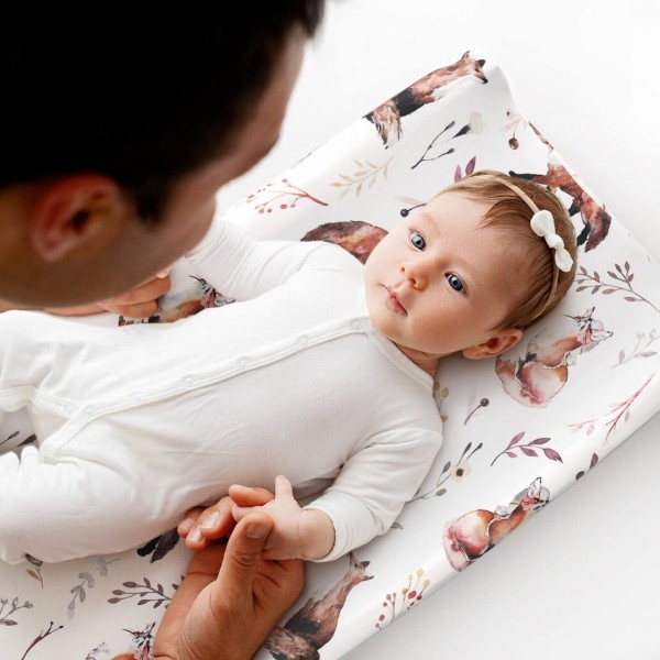 GRSSDER Stretchy Ultra Soft Fitted Bassinet Sheet Set 2 Pack, Universal Fit for Bassinets Baby Cradle Moses Basket Oval Rectangle Mattress, Stylish Jungle Deer Bassinet Sheets for Girls and Boys