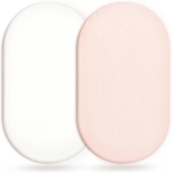 GRSSDER Stretchy Ultra Soft Fitted Bassinet Sheet 2 Pack, Universal Fit for Bassinets Baby Cradle Moses Basket Oval Rectangle Mattress Safe and Snug, Jersey Bassinet Sheets for Girls