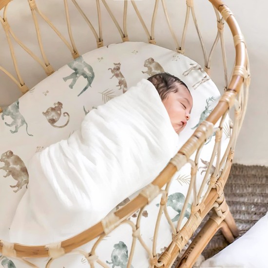 Stretch Ultra Soft Fitted Bassinet Sheet Set 3 Pack, Universal Fit for Bassinets Baby Cradle Moses Basket Oval Rectangle Mattress Safe and Snug